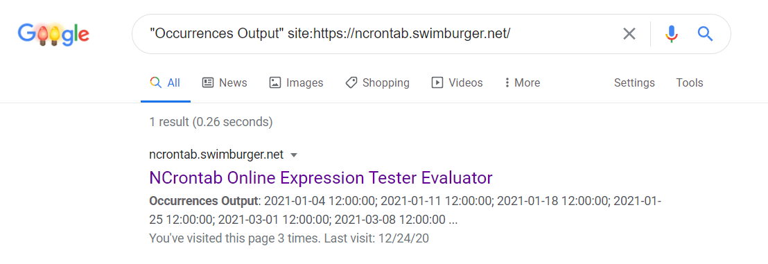 Screenshot of a Google Search query returning Blazor WASM content